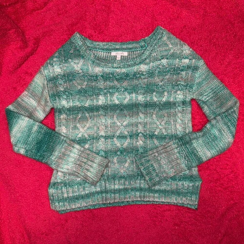 Delias Women's Green and Blue sweater